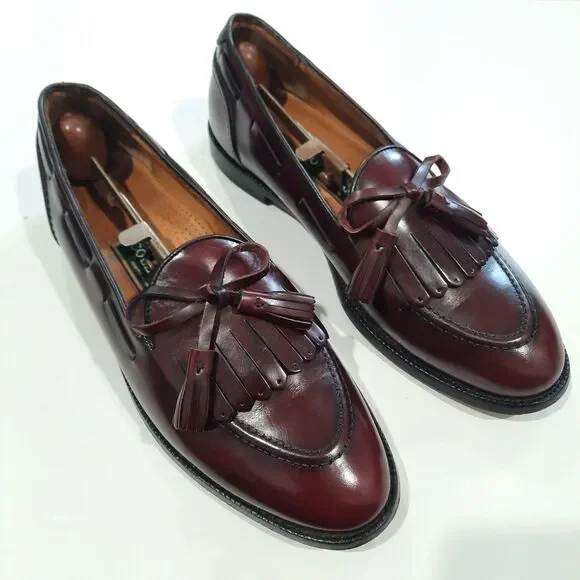 Cole Haan Hand Made In Maine Horween Leather Tassel Kiltie Loafers Ox blood 8.5 - Picture 2 of 16